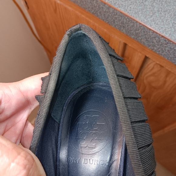 TORY BURCH Blue Satin  Platform Heel shoes - Picture 7 of 13